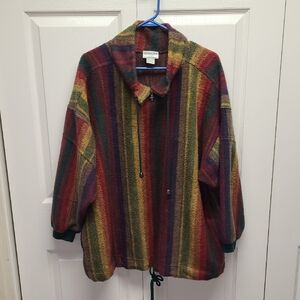 Venezia Muted Multicolor Stripe Vintage Style Pullover Jacket 22/24 W